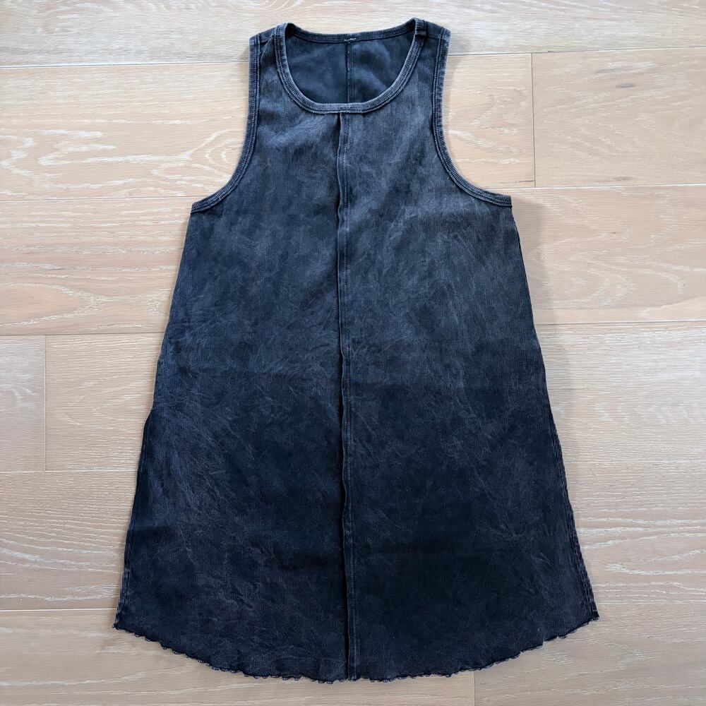 Free People Movement Ribbed Tank Dress Black Wash Medium